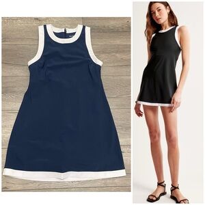 Abercrombie & Fitch High Neck Traveler Mini Dress Tennis Shorts Navy XS Petite